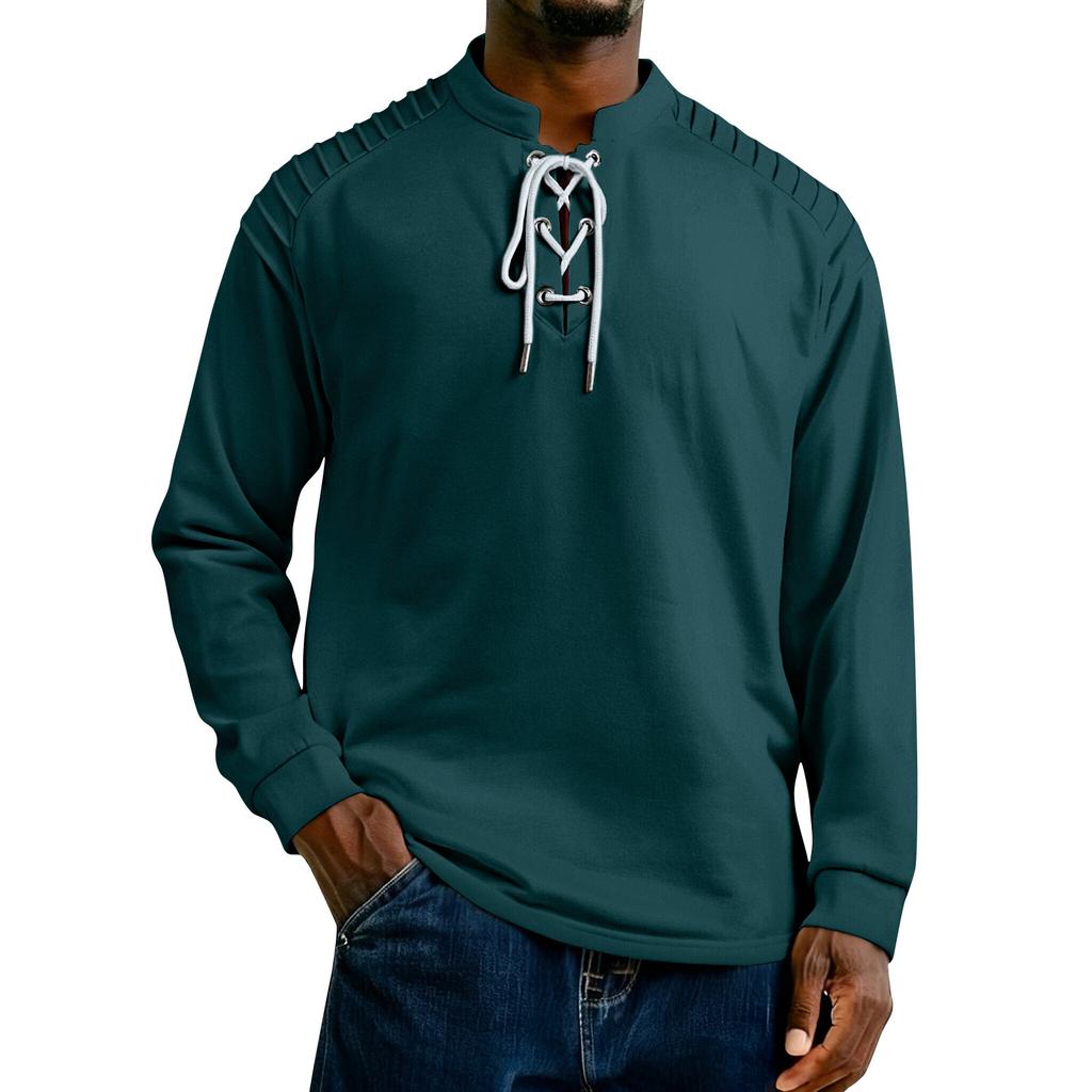 Men's Solid Color Long Sleeve Tops Men's Casual Fashion Long Sleeve Tops