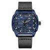 New Men's Creative Square Sports Waterproof Luminous Leather Quartz Watch