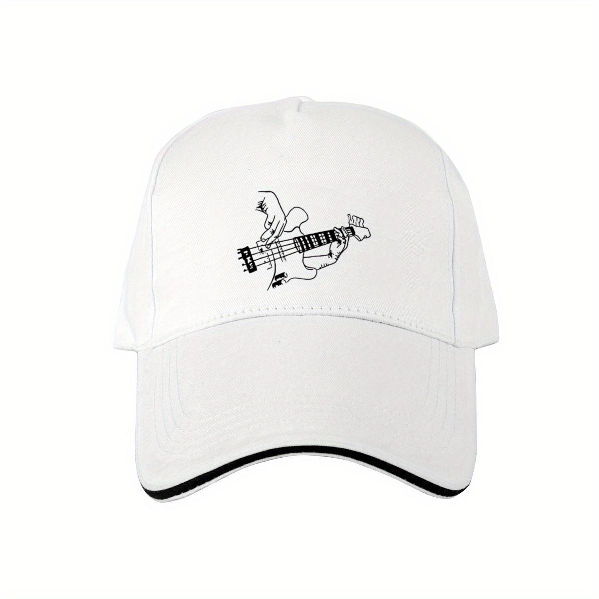 

Electric Bass Guitar Player Print Adjustable Baseball Cap Polyester Breathable Musician Hat Casual Unisex Gifts One Size