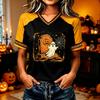 Women's Casual Short Sleeve Halloween Print T-Shirt for Everyday Festive Wear