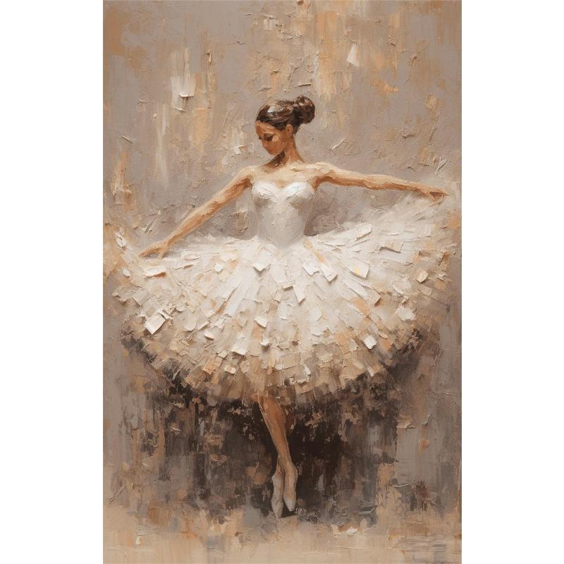 Modern 3D Visual Effects Ballerina Girl Wind Chimes Butterfly Artwork Poster Canvas Paintings Wall Art Pictures Home Decor