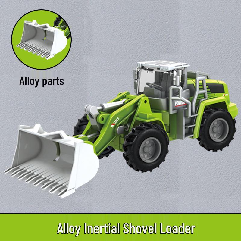 Children's Alloy Construction Vehicle Set: Excavator, Snowplow, Crane, Mixer Truck Simulation Toys