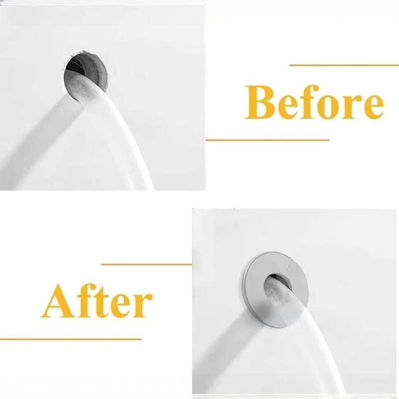 Self-Adhesive Stainless Steel Faucet Decorative Cover Easy Install Chrome Finish Universal Fit for Shower Bathroom Sink DIY Project