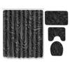 Cool Pattern Shower Curtain Floor Mat Combination Four-Piece Set Bathroom Toilet Carpet Mat Foot Mat