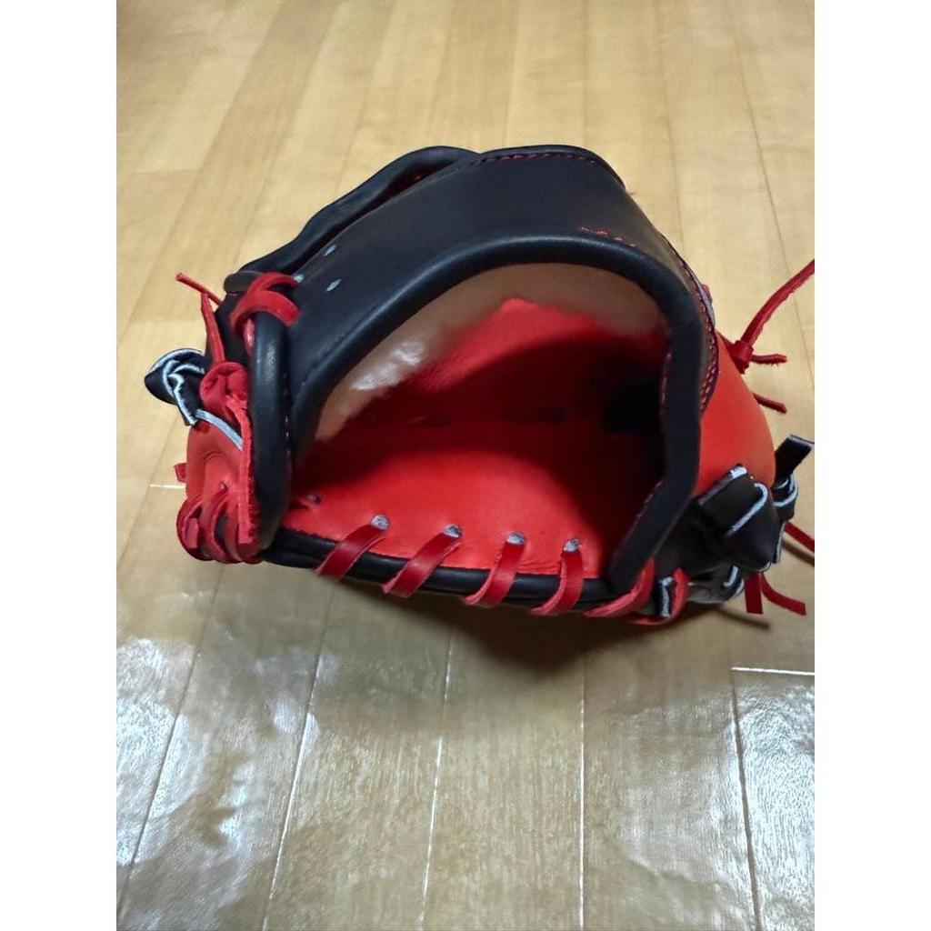 Used New baseball glove for softball black x red two-tone