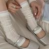 Breathable Mesh Mid-Calf Ballet Socks: Slimming Half-Toe Design for Spring & Summer