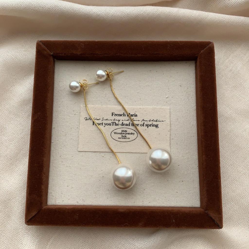 Classic and elegant gold fine chain pearl fringed earrings, earrings, smart, exquisite and delicate, elegant, niche and fashionable, versatile.