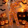 Women Two Piece Set Halloween Print Short Sleeve Top with V Neck and Capri Pants Casual Lounge Wear Outfit for Daily Use