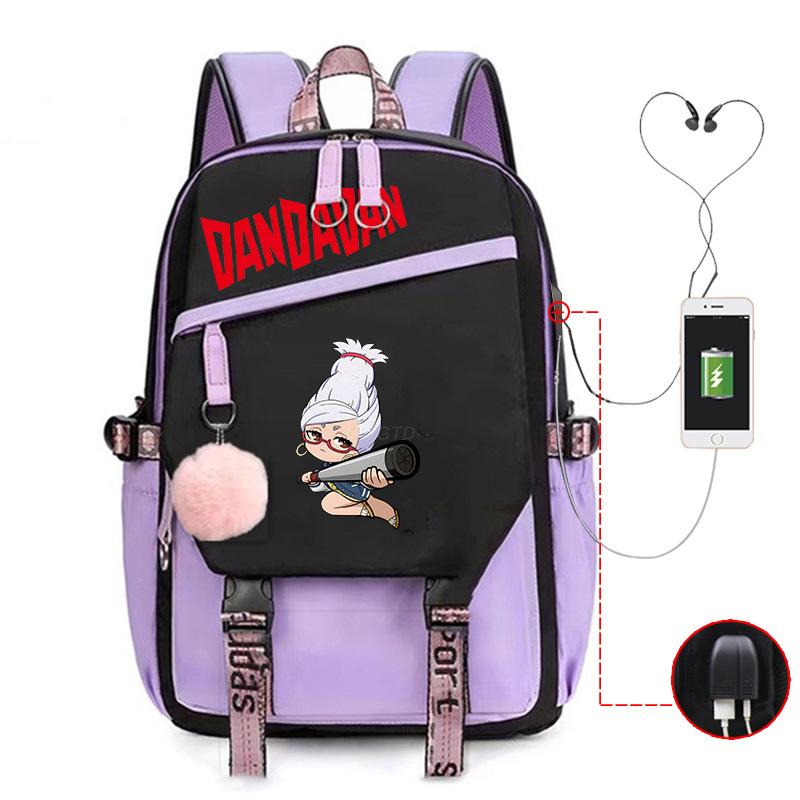 Dandadan Foreign Trade Children's Schoolbag Contrasting Color Neutral Backpack Usb Multi-functional Primary and Secondary School Backpack