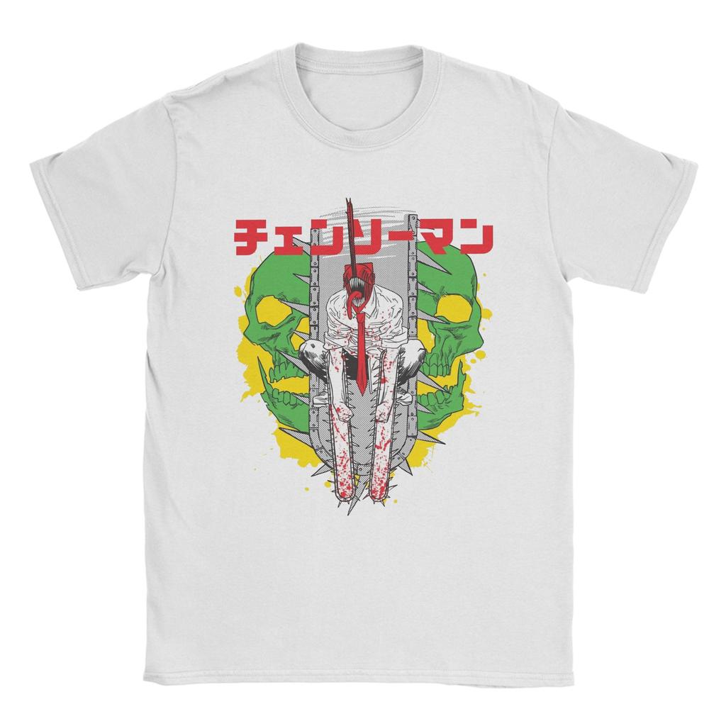 Funny Denji Anime Cartoon Manga T-Shirt Men Cotton Short Sleeve Chainsaw Man O-neck Summer TopsTops