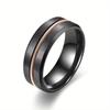 1 Stück Modischer, Multifunktionaler, Schlichter und Edler Mattschwarzer Bandring aus Titanstahl