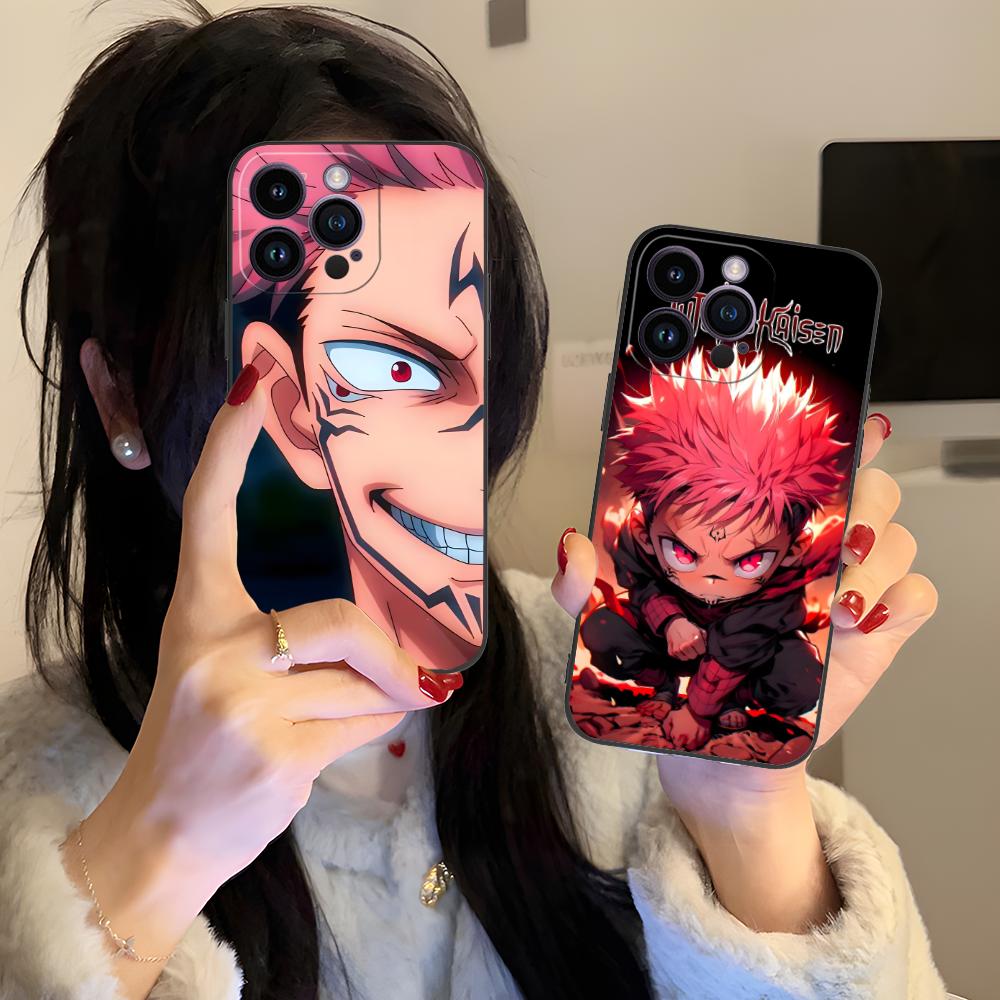 Jujutsu Kaisen Sukuna Mobilskal för iPhone 17 16 15 14 13 12 11 X XR XS 8 7 Pro Max Plus Mini Färgskal Skydd Fint