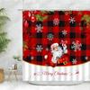 Christmas Shower Curtain Sets Vintage Red Truck Xmas Ball Pine Tree Snowman Winter New Year Gift Bathroom Decor Bath Curtains