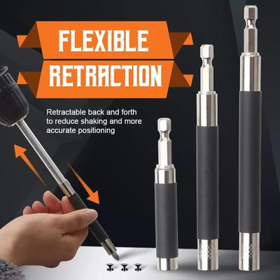 80/120/140mm Hexagonal Telescopic Connecting Rod Adjustable Connecting Rod Hex Magnetic Impact Screwdriver Set Bit Holder