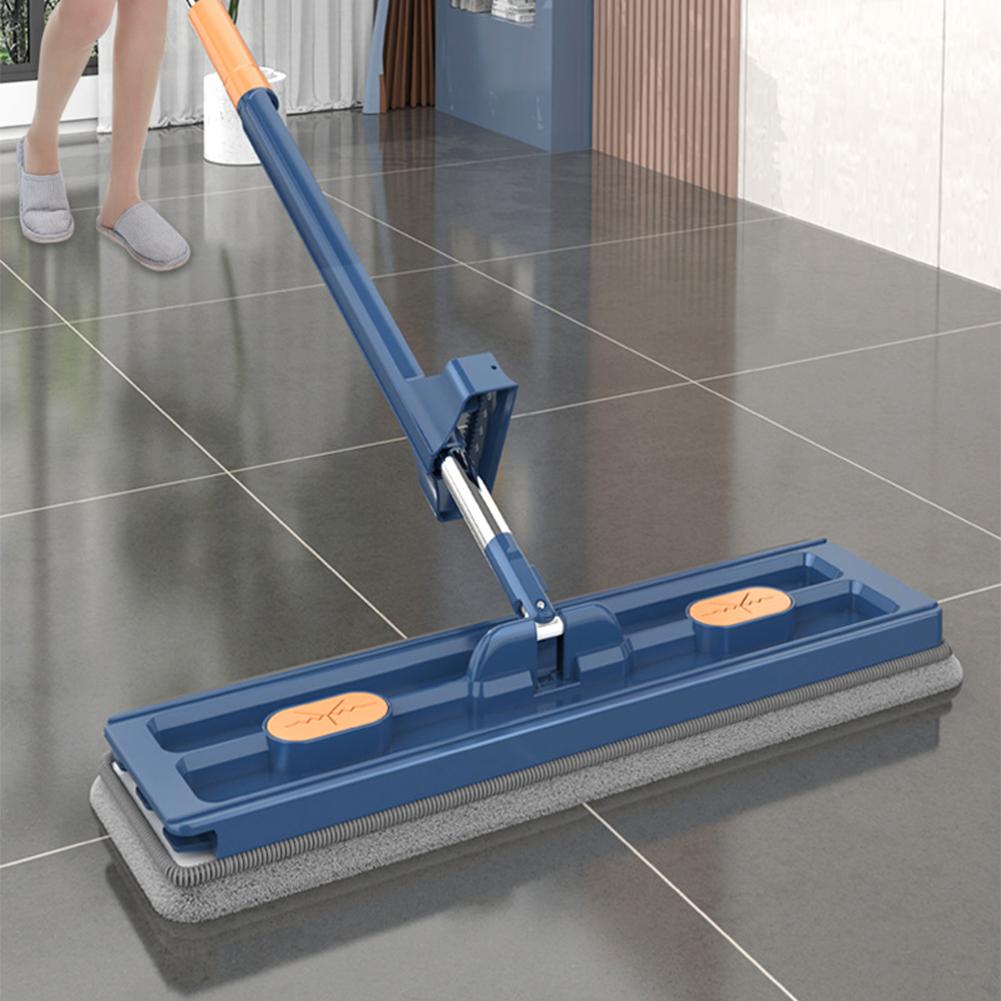 Microfiber Mop Automatic Water Squeezing Wall Cleaner Mop Adjustable Long Handle with Reusable Pads for All Floor Types&Windows