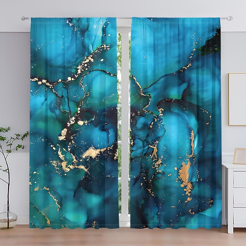 2pcs Marble Pattern Curtain Decorative Window Drape Window Treatments For Bedroom Living Room Office  Home Decoration Room Decor