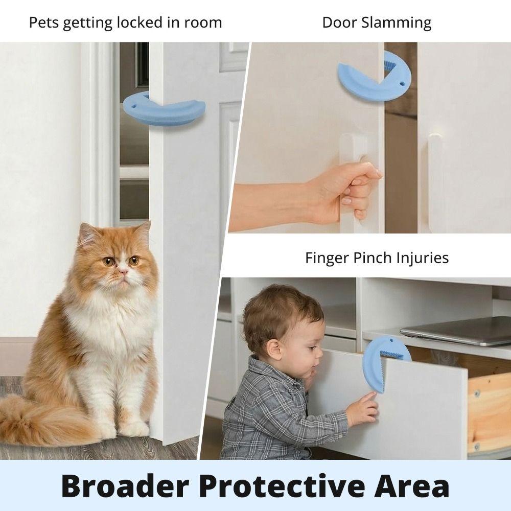 Easy Install Door Bang Stopper Pet Friendly Silicone Doorstop Flexible Door Pinch Guard  Cat