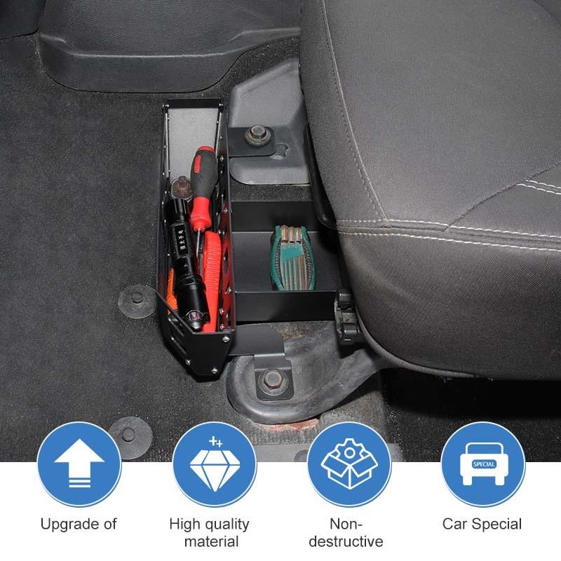 For Jeep Wrangler JK 2007-2017 Car Front Under Seat Storage Box Organizer Container Interior Stowing Tidying Accessories