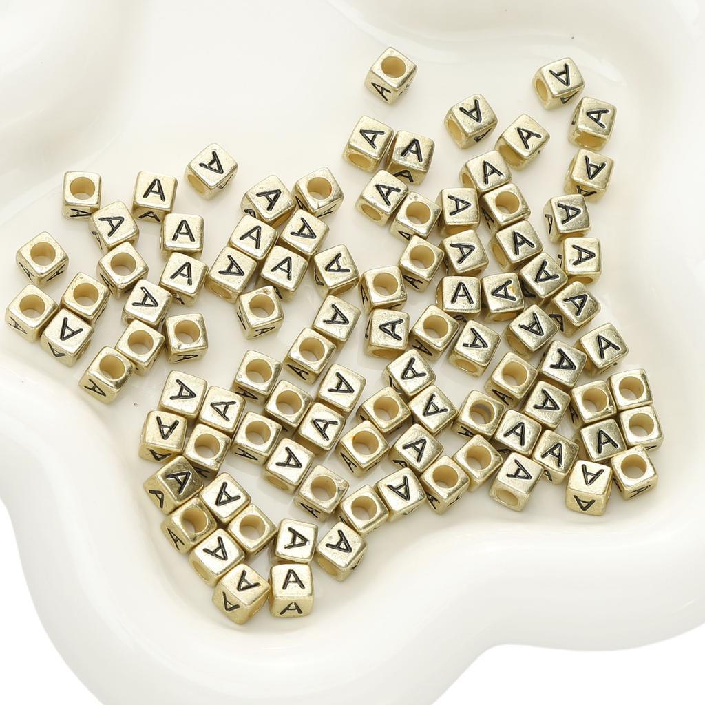 Mărgele Handmade Mărgele Acrilice Alfabet Mărgele Pătrate Mărgele Plate Mărgele Rotunde Handmade DIY Accesorii Bijuterii Mărgele Distanțiere Brățară Mărgele Înșirate Manual