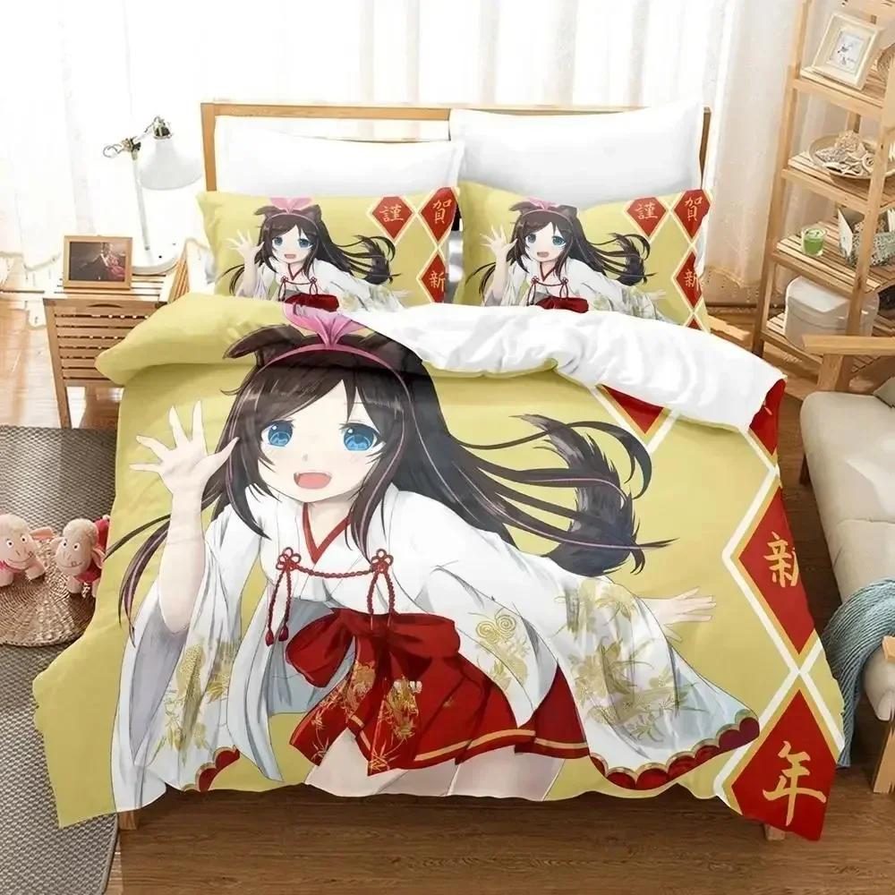 AI Channel Ložní souprava Jednolůžko Dvojlůžko Plná Velikost Queen King Ložní souprava Dospělý Dítě Ložnice Sady povlečení 3D Tisk Anime Sada prostěradel