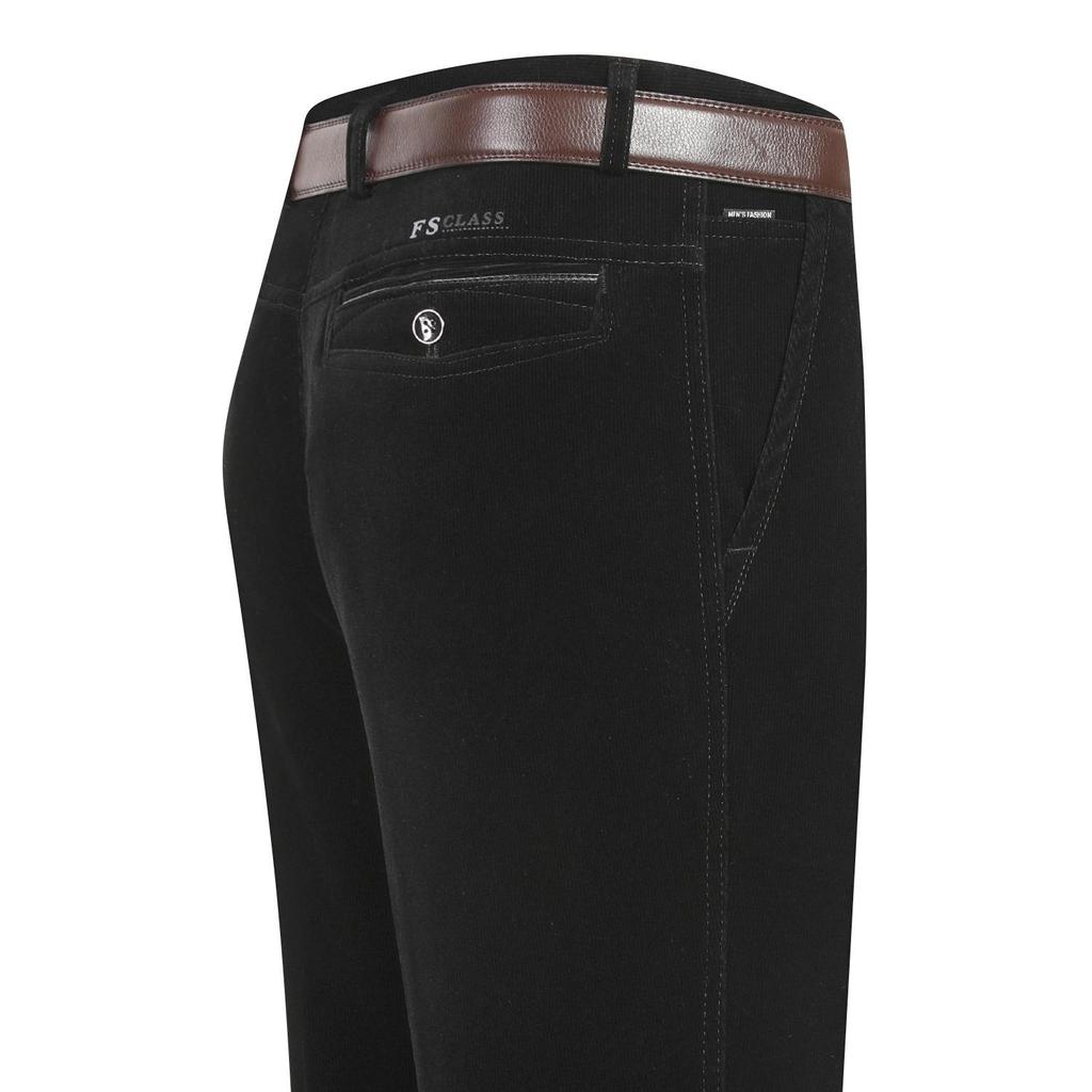 Calças Masculinas de Veludo Cotelê Grosso para Outono/Inverno - Casual Solto para Meia-Idade e Idosos.