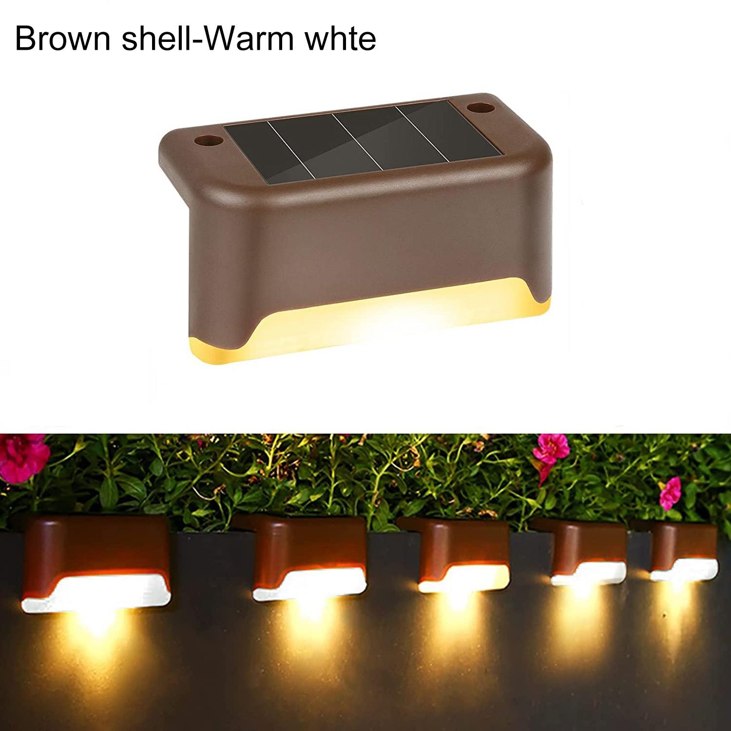 

1 упаковка, солнечные ступенчатые светильники, уличные водонепроницаемые декоративные палубные светильники, садовые лестничные фонари, пейзажные светильники для забора HMM