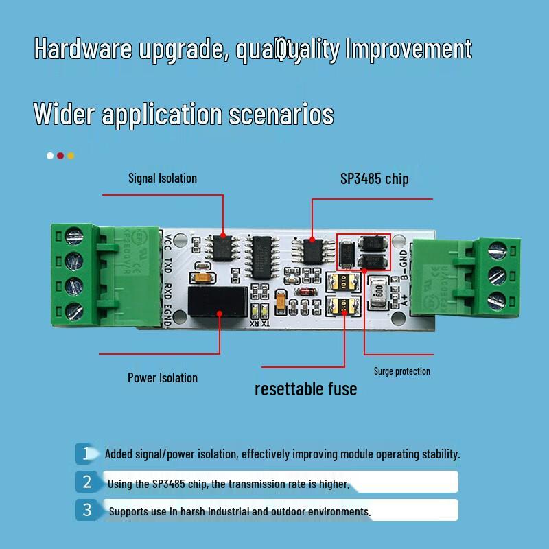 Modulo Convertitore Isolato Industriale TTL a RS485/RS422