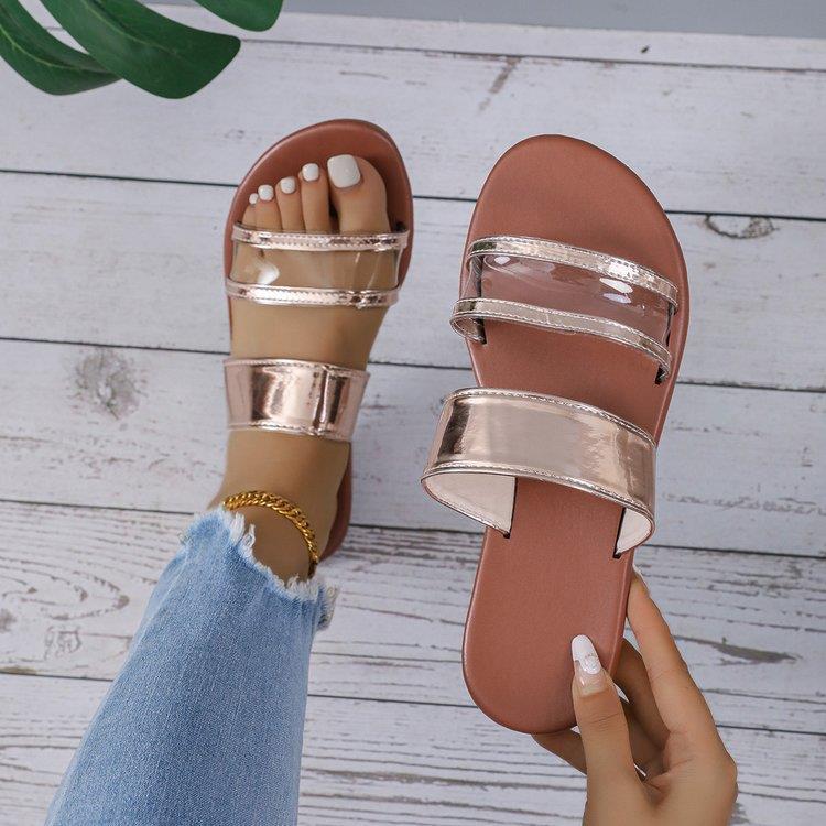 

Large size flat slippers women 43 шампанского