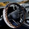 High-End Leopard-Print Leather Car Steering Wheel Cover Interior Car Seat Covers Car Decoration