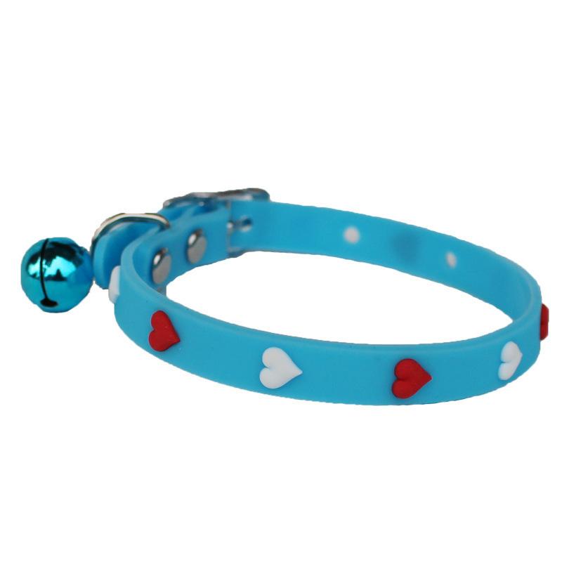 Pet Supplies Silicone Tape Bell Cat J Footprint Collar Small Dog and Cat Multi Patterned Dog Traction Belt