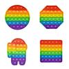 Innovative 12cm Rainbow Silicone Sensory Bubble Toy For Kids With Colorful Shapes