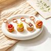 Food Shaped Anti Anxiety Stress Relief Keychain Realistic Creative Soft Squeeze Toy Key Ring for Kids Gift