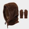 Adult Winter Trapper Hat, Neck Cover and Gloves Set, Windproof Lined with, Warm Outdoor Set
