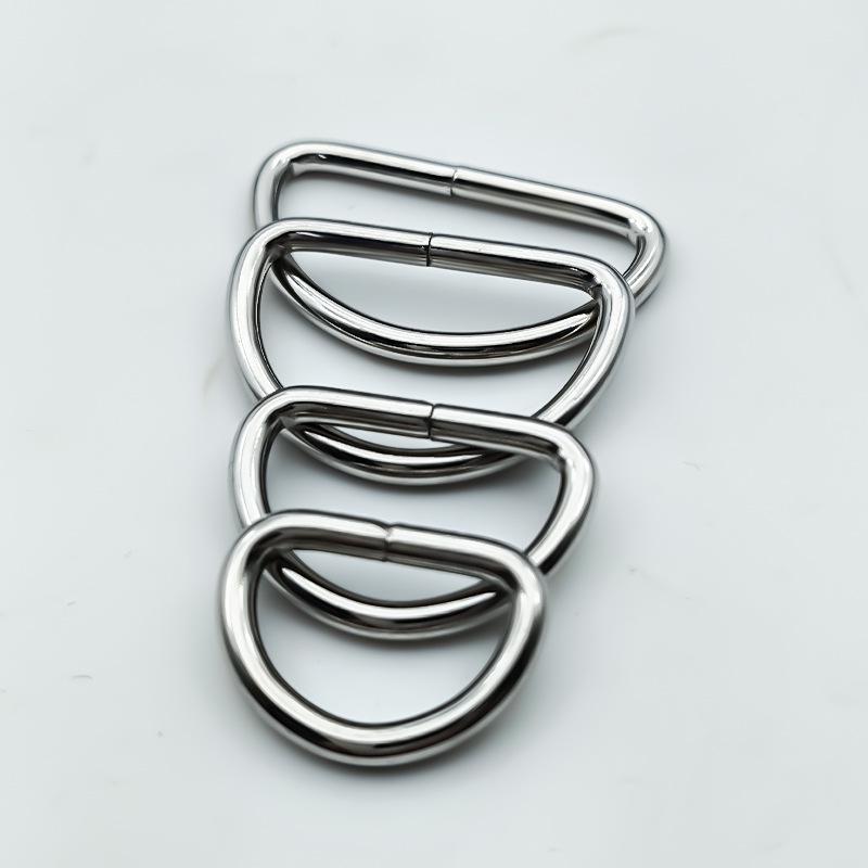 Weldable Half-Round Metal D-Ring Buckle - Iron DIY Bag Hook Accessory