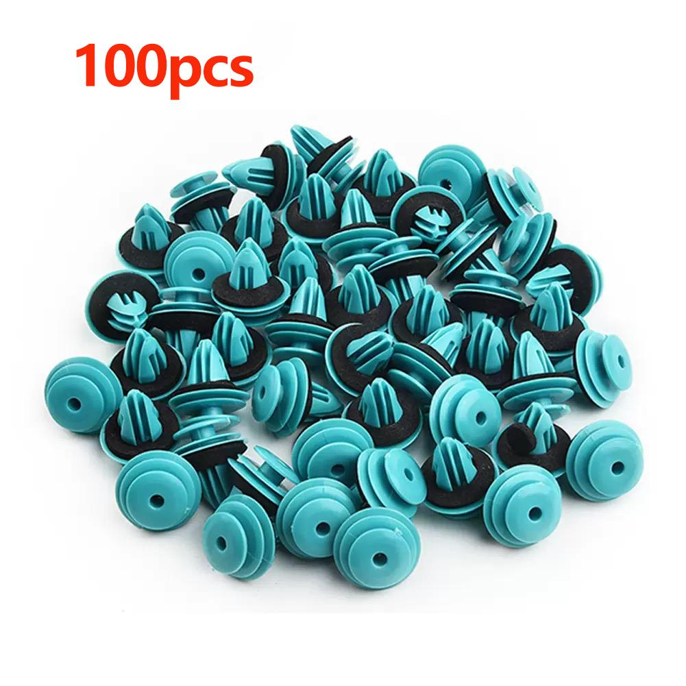 100/200 Pcs Plastic Car Door Panel Fastener Clips White Auto Bumper Fender Fastener Retainer Clips Rivet Bumper Clips