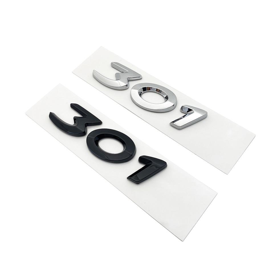 2026 Horká Samolepka na Auto 3D Černé Stříbrné Písmena 206 207 301 307 308 408 508 Znak pro Peugeot Auto Blatník Kufr Zadní Logo Samolepka