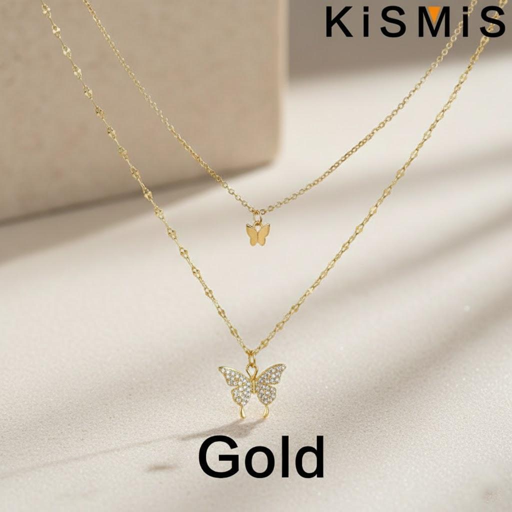 

Elegant Butterfly Pendant Necklace for Women Fashion Jewelry Shiny Rhinestone Charm Necklace Accessories золотий