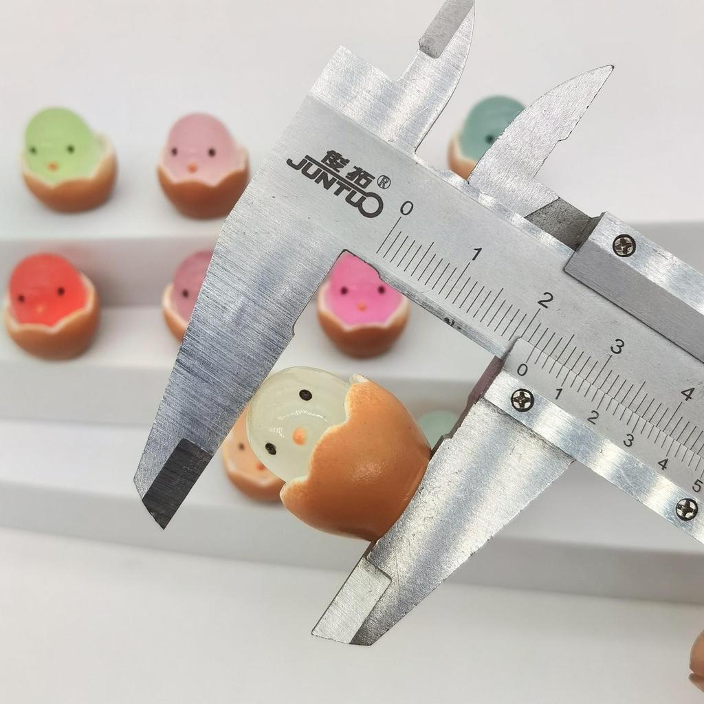 Luminous DIY Resin Cartoon Hatching Chick Accessories for Journals, Children's Play Houses, and Ornaments.
