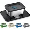 10L No Spill Stainless Steel Dog Water Bowl with Filter & Anti‑Slip Silicone Mat for Large Dogs Multi‑Pet Household