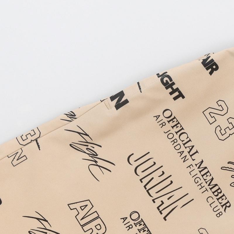 Nike Alphabet Print High-Waist Drawstring Shorts Men Bottoms Khaki DX9727-252