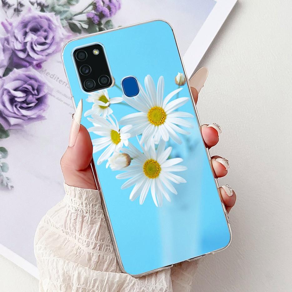 For Samsung Galaxy A21S Case SM-A217F Cute Lucky Koi Painted Cover Soft Slim Phone Case For Samsung A21s A217F Back Cover Bumper