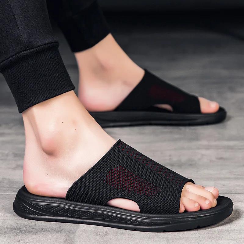

Летняя мужская кожаная обувь, модные нескользящие тапочки, пляжная обувь, брендовая обувь, шлепанцы, мужские сандалии, мужские домашние тапочки для ванной 39