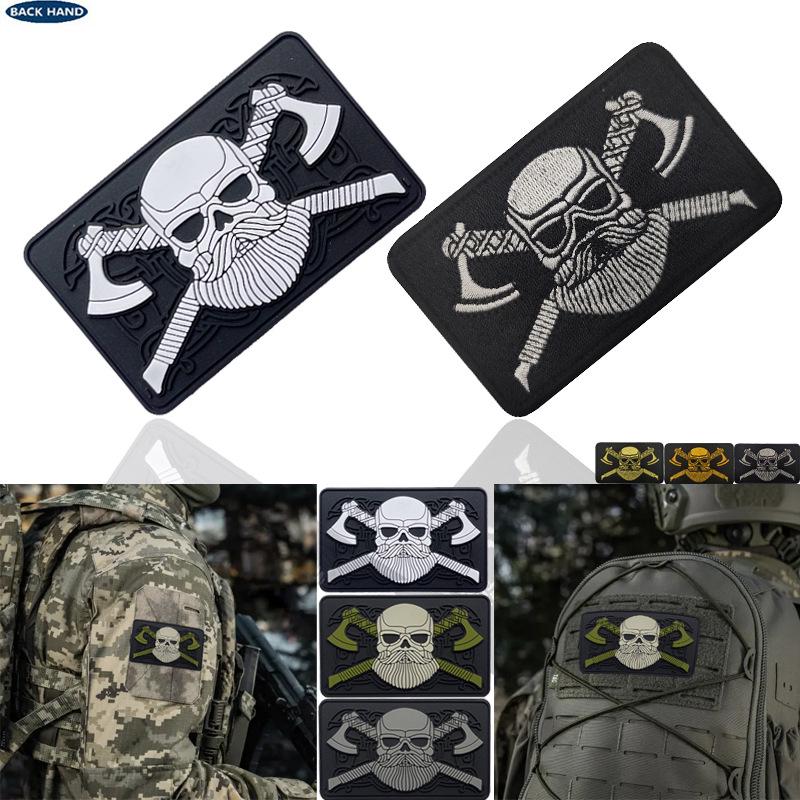 Viking Battle Axe Morale Patch - White/Gray/Yellow
