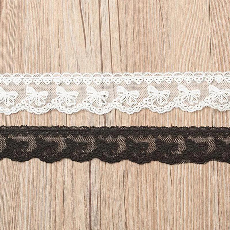 2Yards Cotton Embroidery Bow Sewing Ribbon Guipure Lace Trim Fabric DIY Garment Accessories Lace 3.5cm Width
