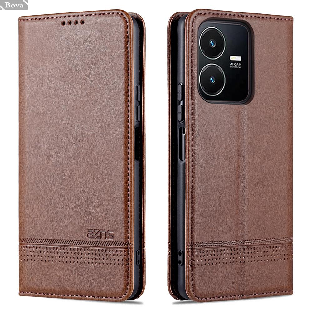 Deluxe Magnetic Adsorption Leather Case for Vivo Y22s Y22 Y 22 S Flip Cover Wallet Protective Case Capa Fundas Coque