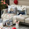 Seagull Ocean Sailing Theme Digital Printing Pillow Cover Short Plush Suitable Living Rooms Bedrooms Sofas Throw Cushion Cover