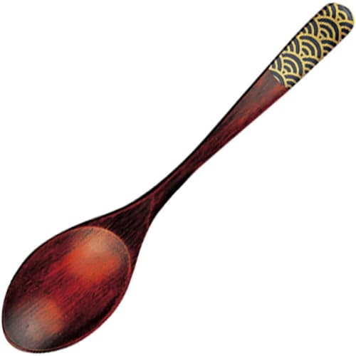 

Sunlife Lacquer Curry Spoon, 17.5cm, Seigaiha Pattern, Blue, 831175