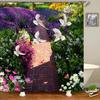 3D Printing Flowers Plant Garden Bathroom Shower Curtain Natural Landscape Home Decoration Waterproof Curtain with Hook Curtain