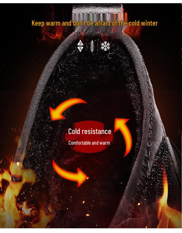 Huili Men's Winter Fleece-Lined Non-Slip Casual Shoes