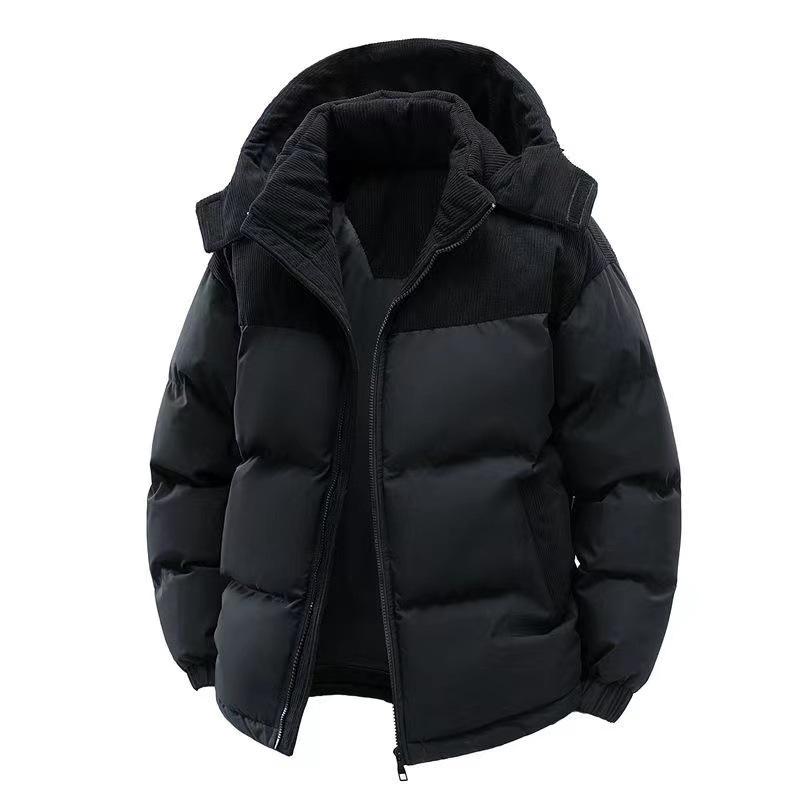 Men's 2025 Winter Cotton Jacket: Thick, Warm, Detachable Hood, Trendy Cold-Protection Outerwear